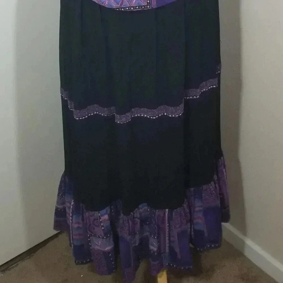 {Red Rock Reflections} SET: Vintage 90s Patchwork Ruffled Skirt & Vest - Picture 8 of 15